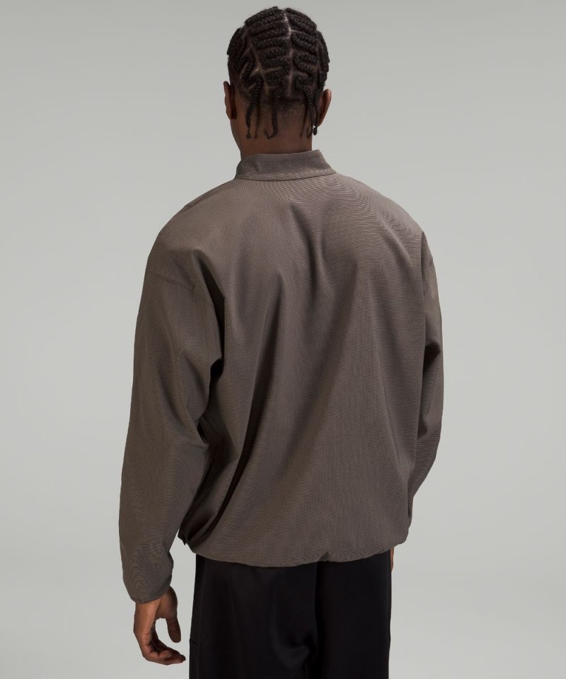 Lululemon lululemon lab Woven Long-Sleeve Henley Nano Check Rover Black Online Outlet Sale