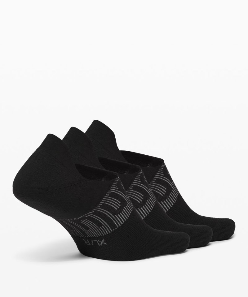 Lululemon Men's Power Stride No-Show Socks with Active Grip *3 Pack Black Online Outlet Sale
