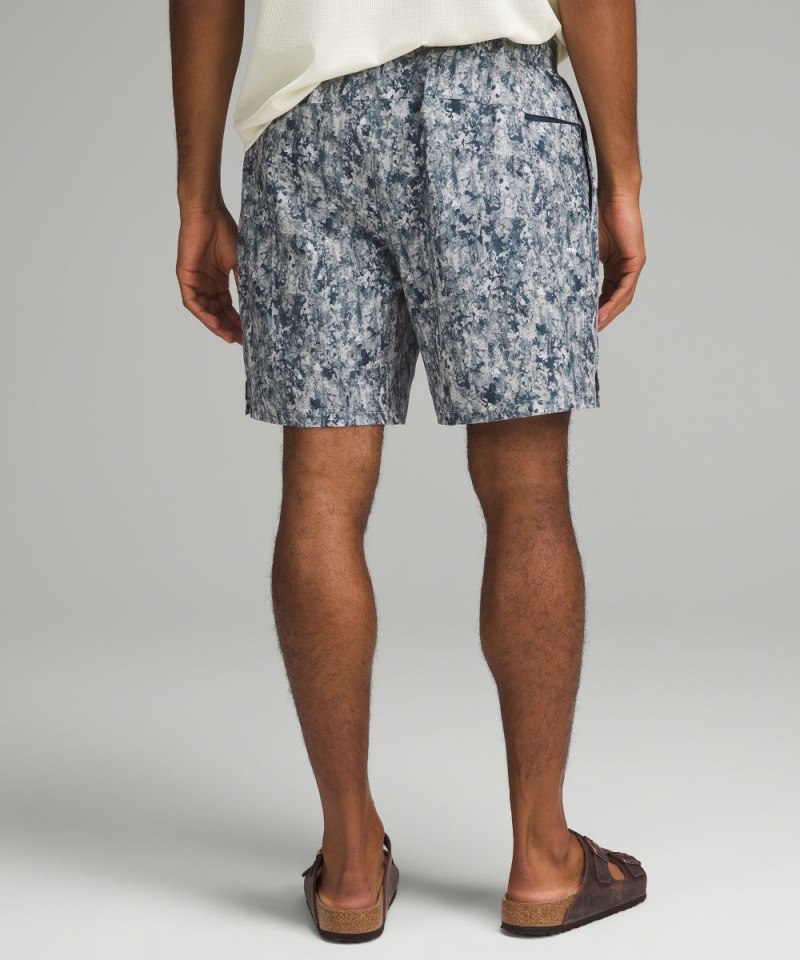 Lululemon Pool Short 7" *Lined Flower Glide Mini True Navy Multi Online Outlet Sale
