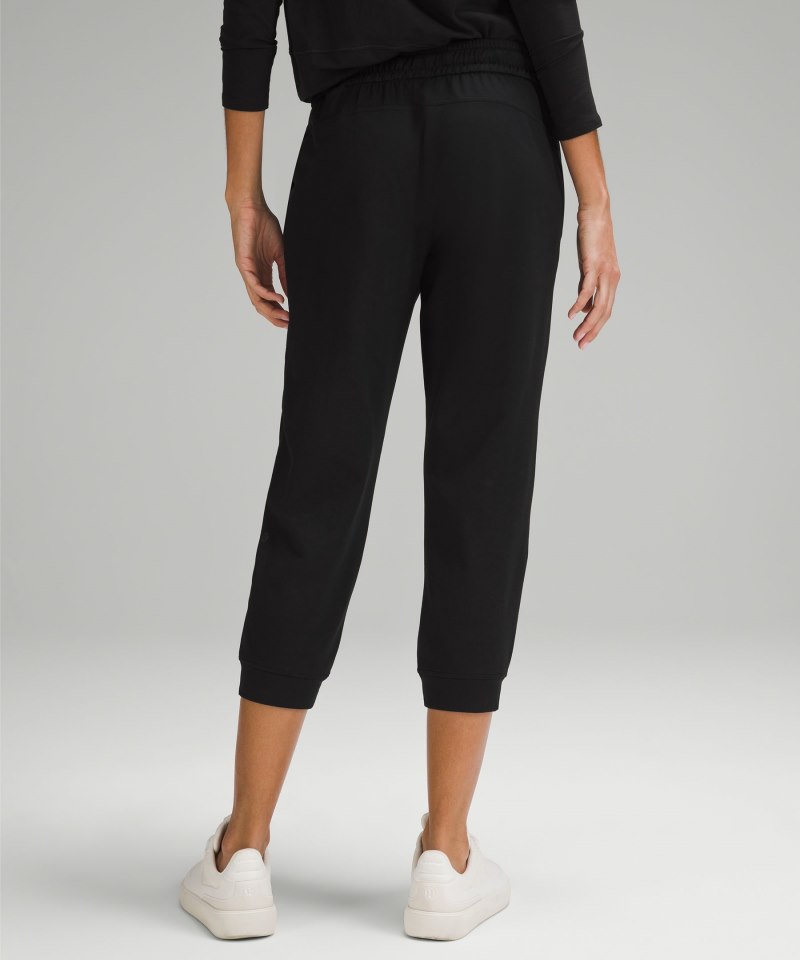 Lululemon Soft Jersey Classic-Fit Mid-Rise Cropped Jogger Black Online Outlet Sale