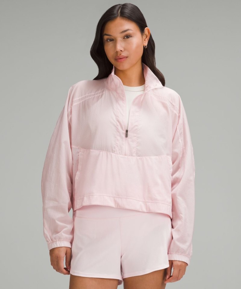 Lululemon Lightweight Woven Side-Snap Anorak Flush Pink Online Outlet Sale