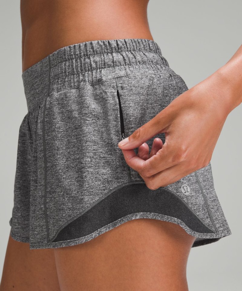 Lululemon Hotty Hot Low-Rise Lined Short 2.5" Heather Lux Multi Black / Heathered Black Online Outlet Sale
