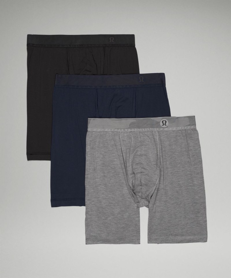 Lululemon Always In Motion Long Mesh Boxer 7" *3 Pack Black / Heathered Core Medium Grey / True Navy Online Outlet Sale