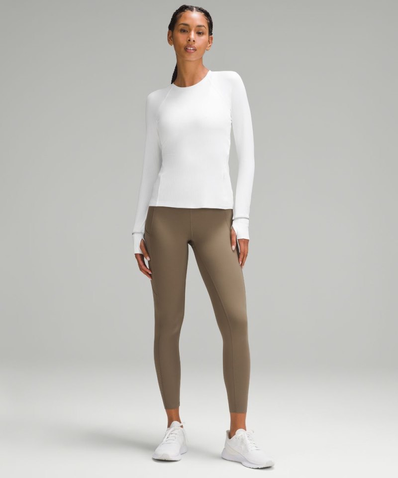 Lululemon It's Rulu Run Ribbed Long-Sleeve Shirt White Online Outlet Sale