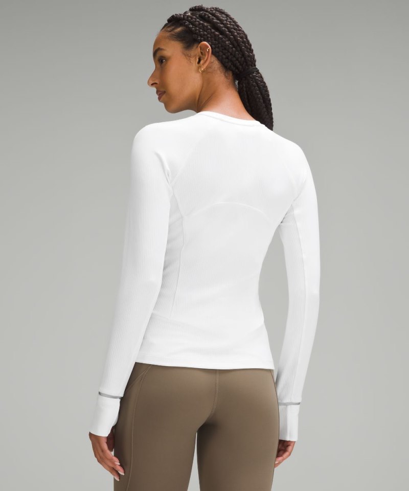 Lululemon It's Rulu Run Ribbed Long-Sleeve Shirt White Online Outlet Sale