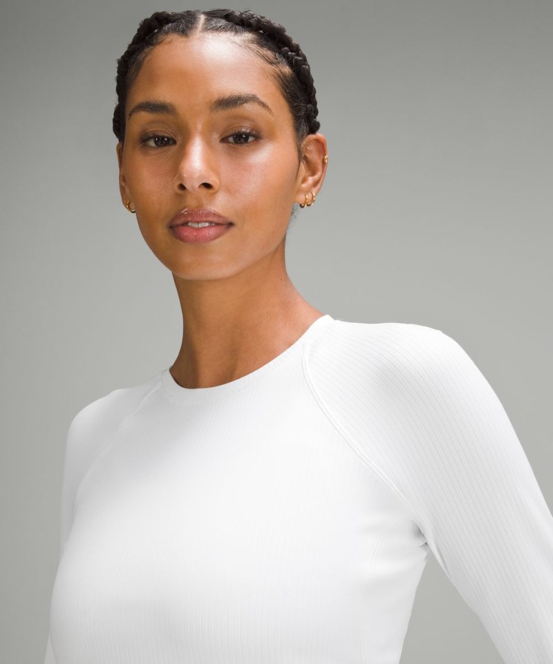 Lululemon It's Rulu Run Ribbed Long-Sleeve Shirt White Online Outlet Sale