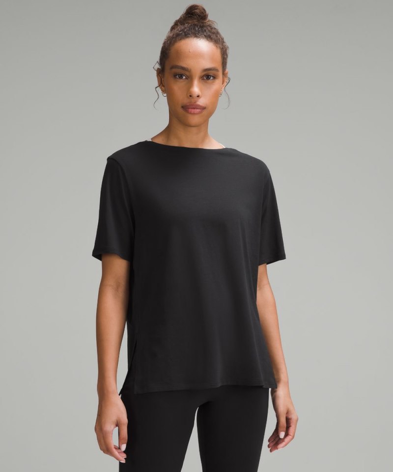 Lululemon Relaxed-Fit Boatneck T-Shirt Black Online Outlet Sale