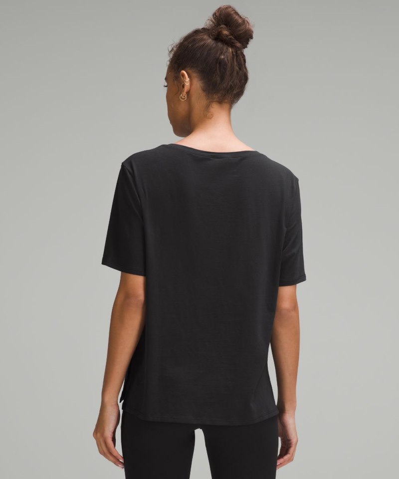 Lululemon Relaxed-Fit Boatneck T-Shirt Black Online Outlet Sale