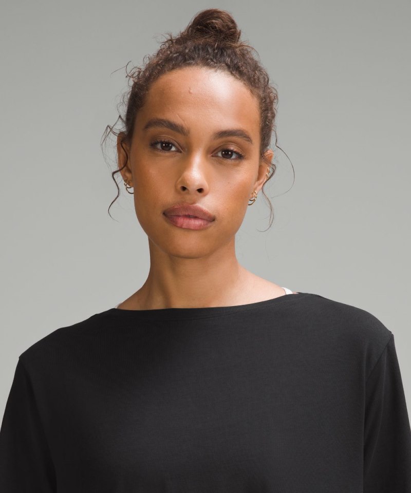 Lululemon Relaxed-Fit Boatneck T-Shirt Black Online Outlet Sale