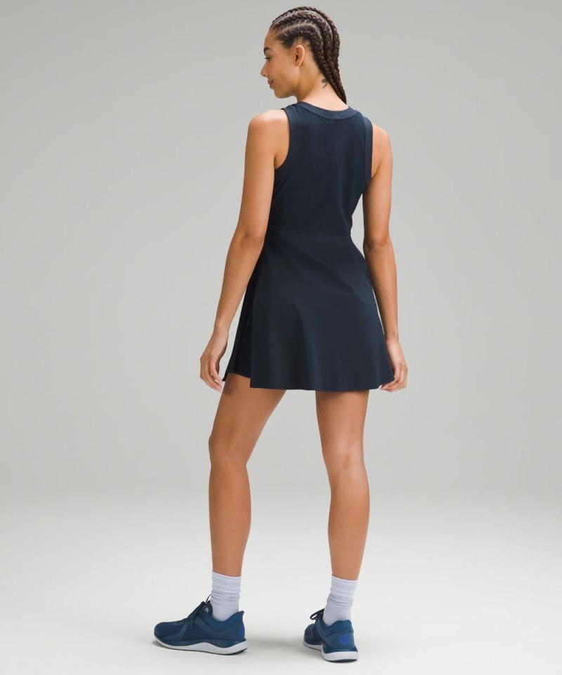 Lululemon Grid-Texture Sleeveless Linerless Tennis Dress True Navy Online Outlet Sale
