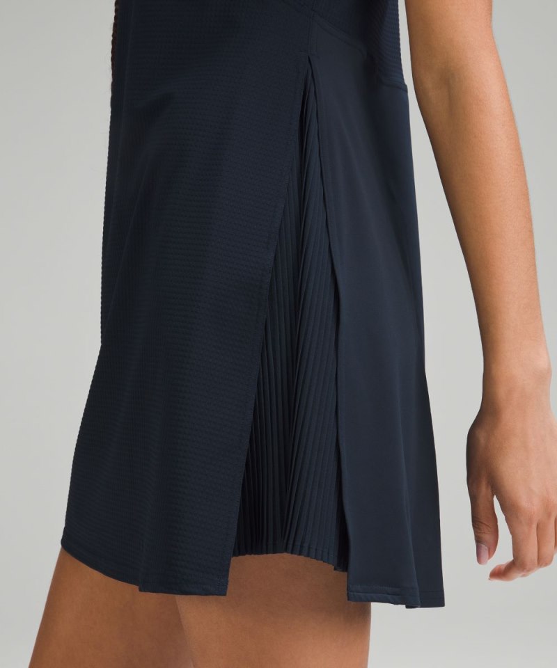 Lululemon Grid-Texture Sleeveless Linerless Tennis Dress True Navy Online Outlet Sale