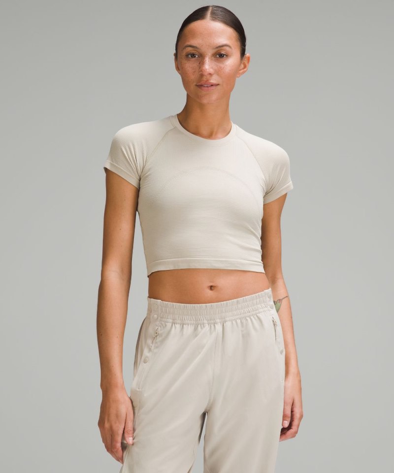 Lululemon Swiftly Tech Cropped Short-Sleeve Shirt 2.0 Mojave Tan / Mojave Tan Online Outlet Sale
