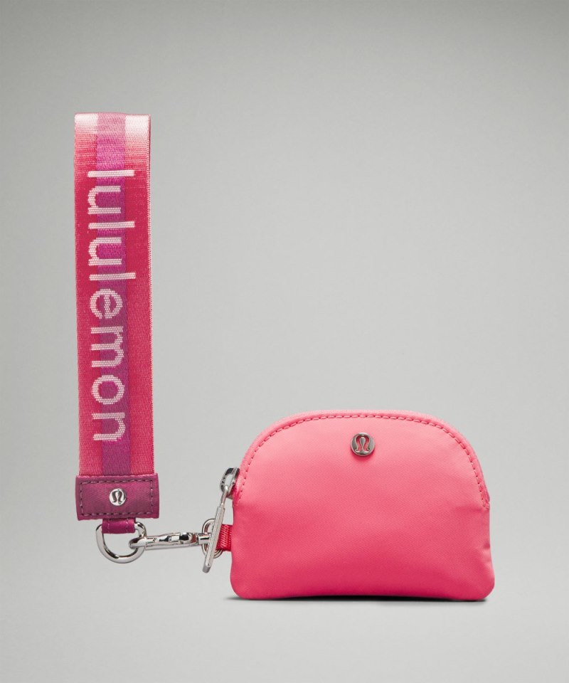 Lululemon Dual Pouch Wristlet *Wordmark Washed Mauve / Sakura Pink / White Online Outlet Sale