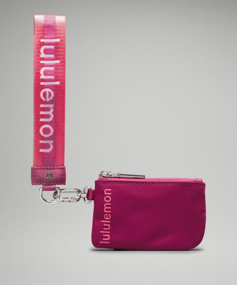 Lululemon Dual Pouch Wristlet *Wordmark Washed Mauve / Sakura Pink / White Online Outlet Sale