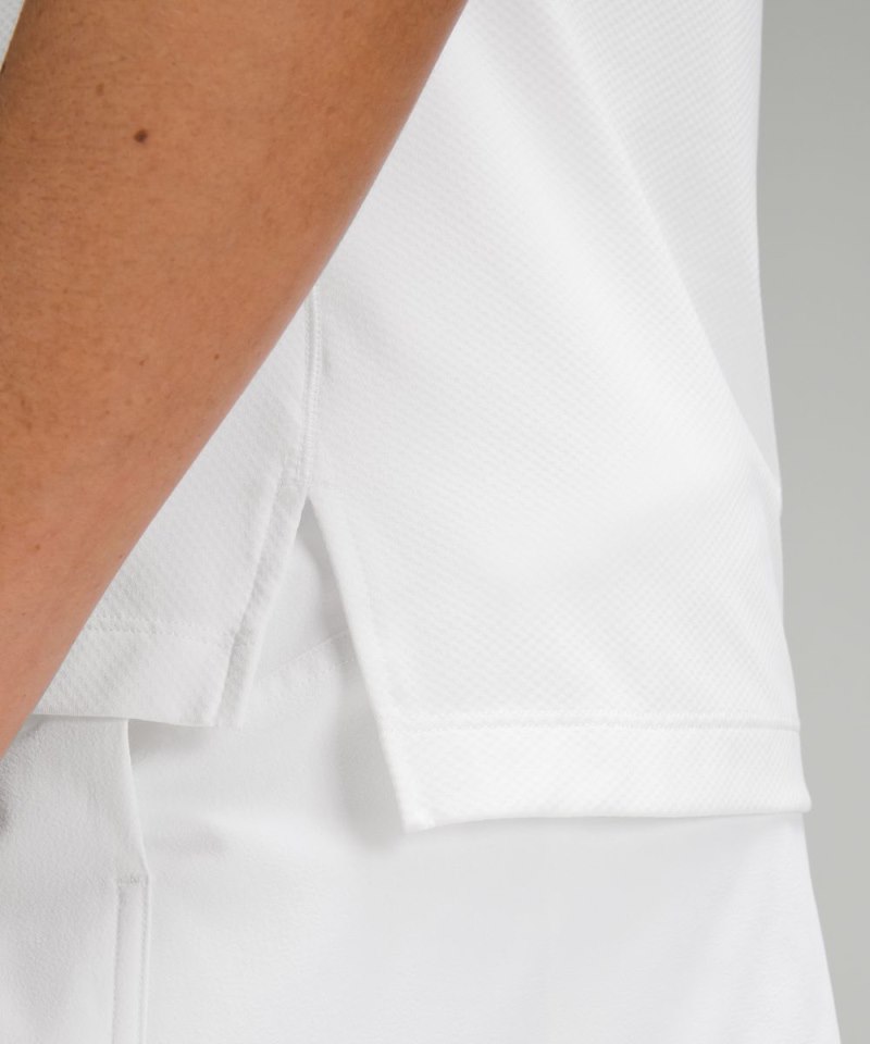 Lululemon Quick Dry Sleeveless Polo Shirt *Straight Hem White Online Outlet Sale