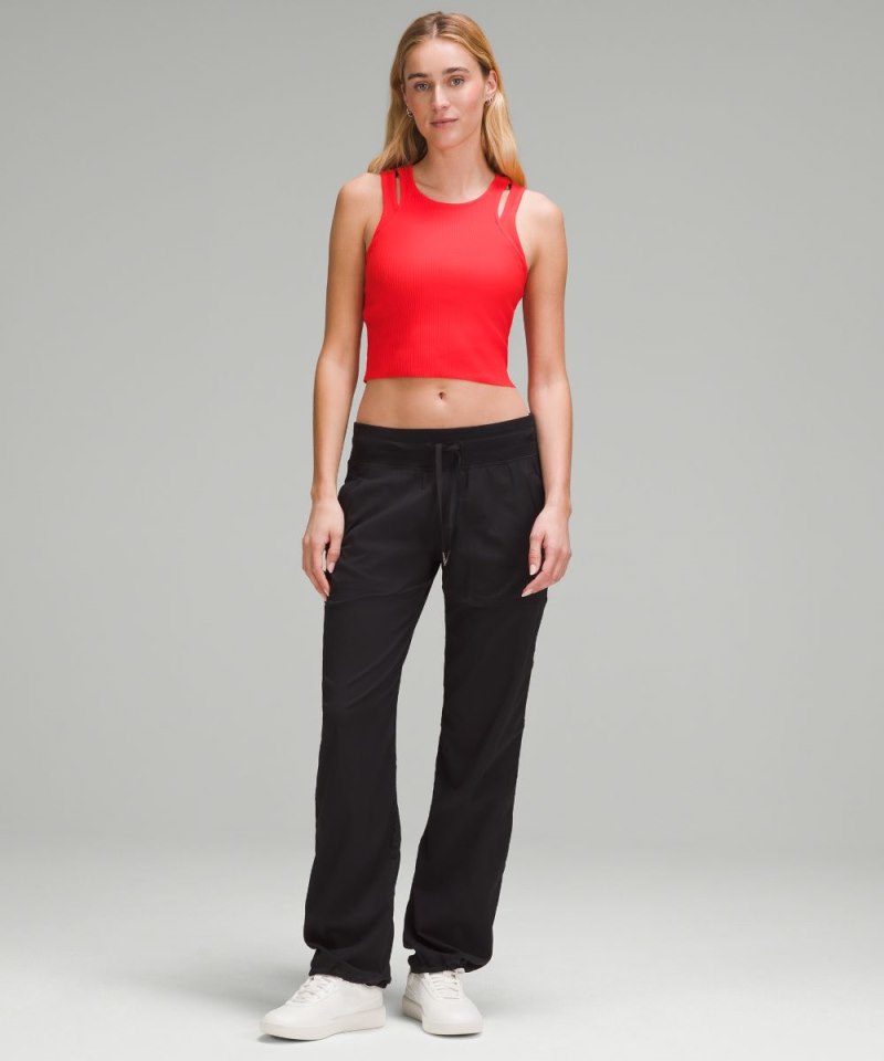 Lululemon Cut-Out Knit Tank Top Spicy Red / Cherry Pop Online Outlet Sale