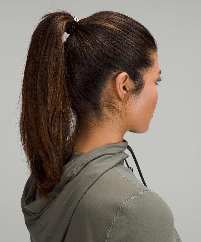 Lululemon Glow On Hair Ties *3 Pack Black Online Outlet Sale
