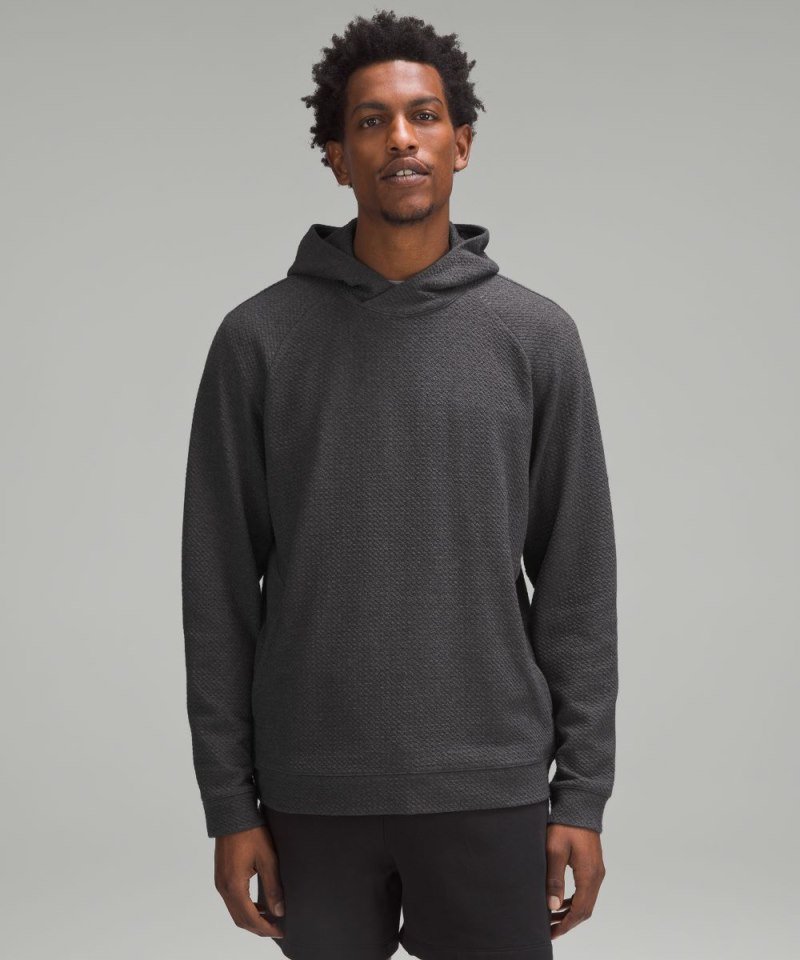 Lululemon Textured Double-Knit Cotton Hoodie Heathered Black / Black Online Outlet Sale