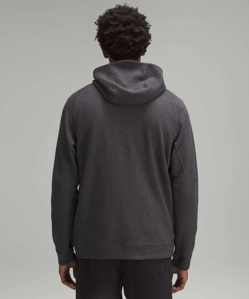 Lululemon Textured Double-Knit Cotton Hoodie Heathered Black / Black Online Outlet Sale