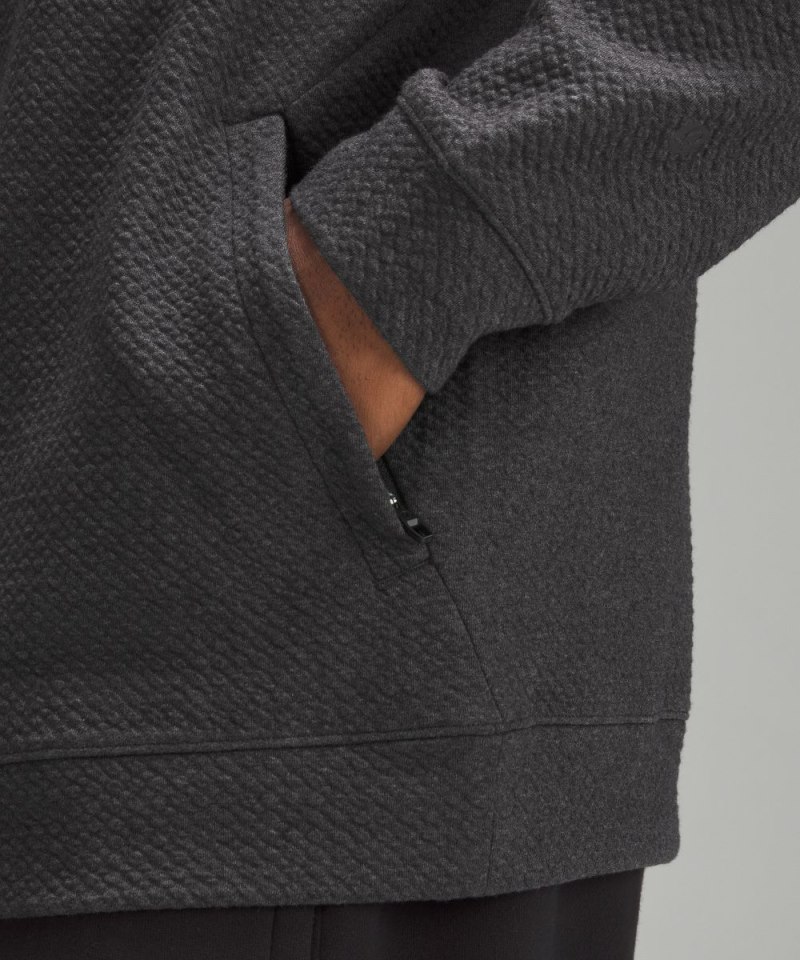 Lululemon Textured Double-Knit Cotton Hoodie Heathered Black / Black Online Outlet Sale
