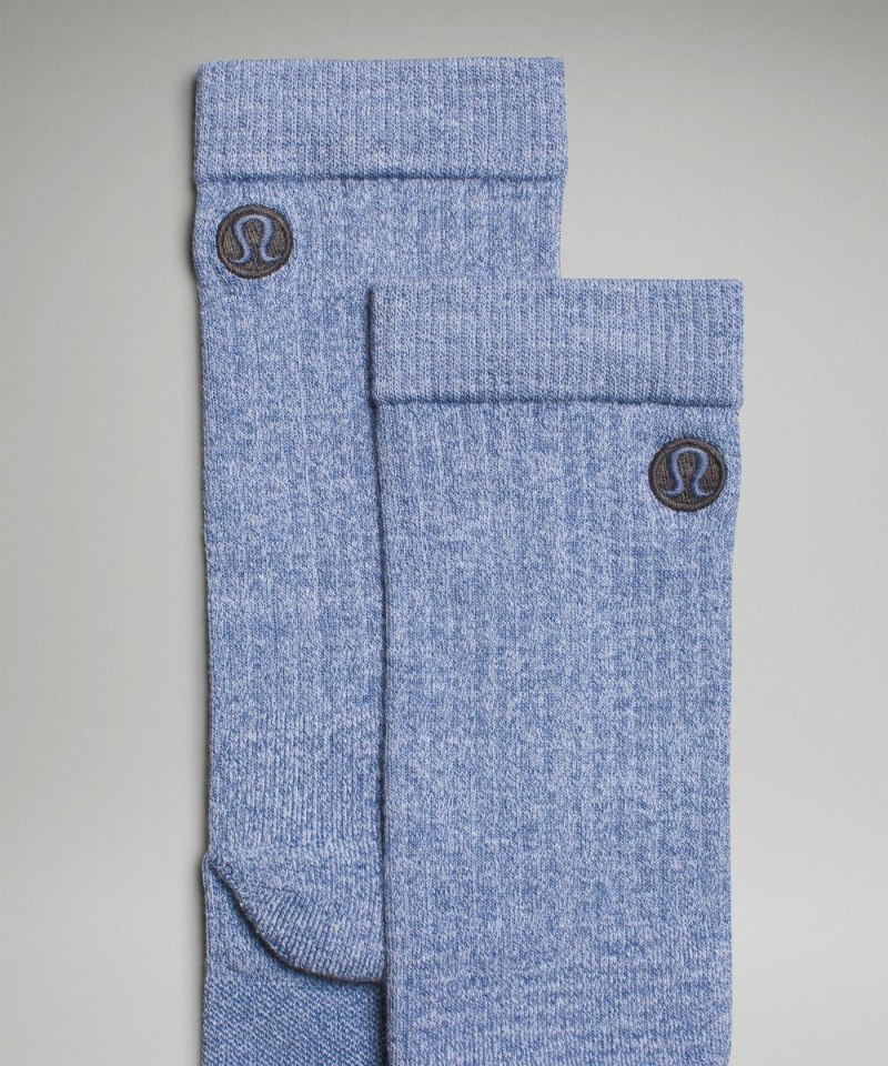 Lululemon Women's Daily Stride Ribbed Comfort Crew Socks Heathered Oasis Blue Online Outlet Sale