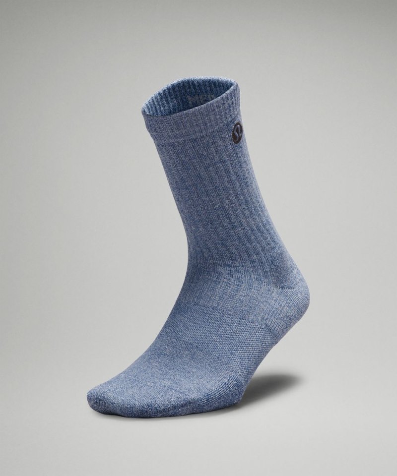 Lululemon Women's Daily Stride Ribbed Comfort Crew Socks Heathered Oasis Blue Online Outlet Sale