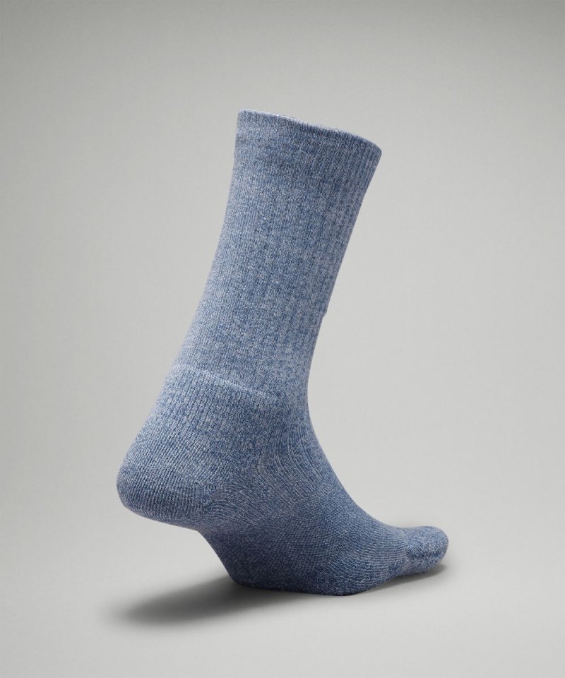 Lululemon Women's Daily Stride Ribbed Comfort Crew Socks Heathered Oasis Blue Online Outlet Sale