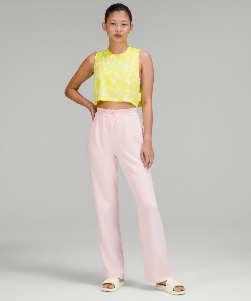 Lululemon All Yours Cropped Cotton Tank Top Marmoleado Tie Dye Highlight Yellow Online Outlet Sale