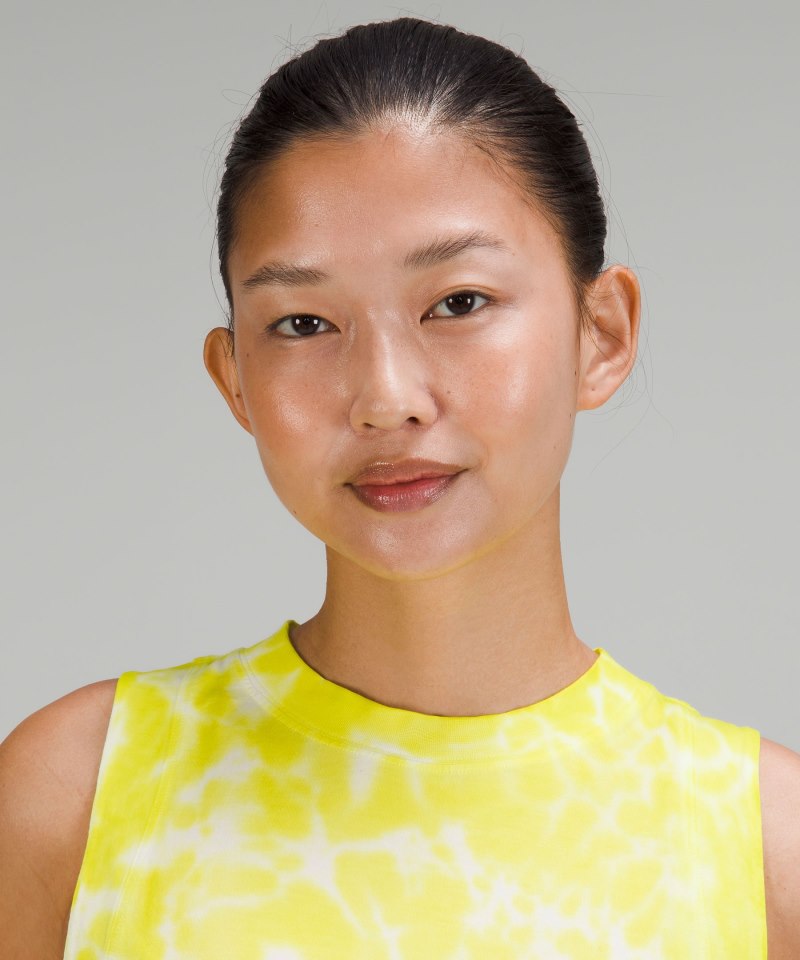 Lululemon All Yours Cropped Cotton Tank Top Marmoleado Tie Dye Highlight Yellow Online Outlet Sale