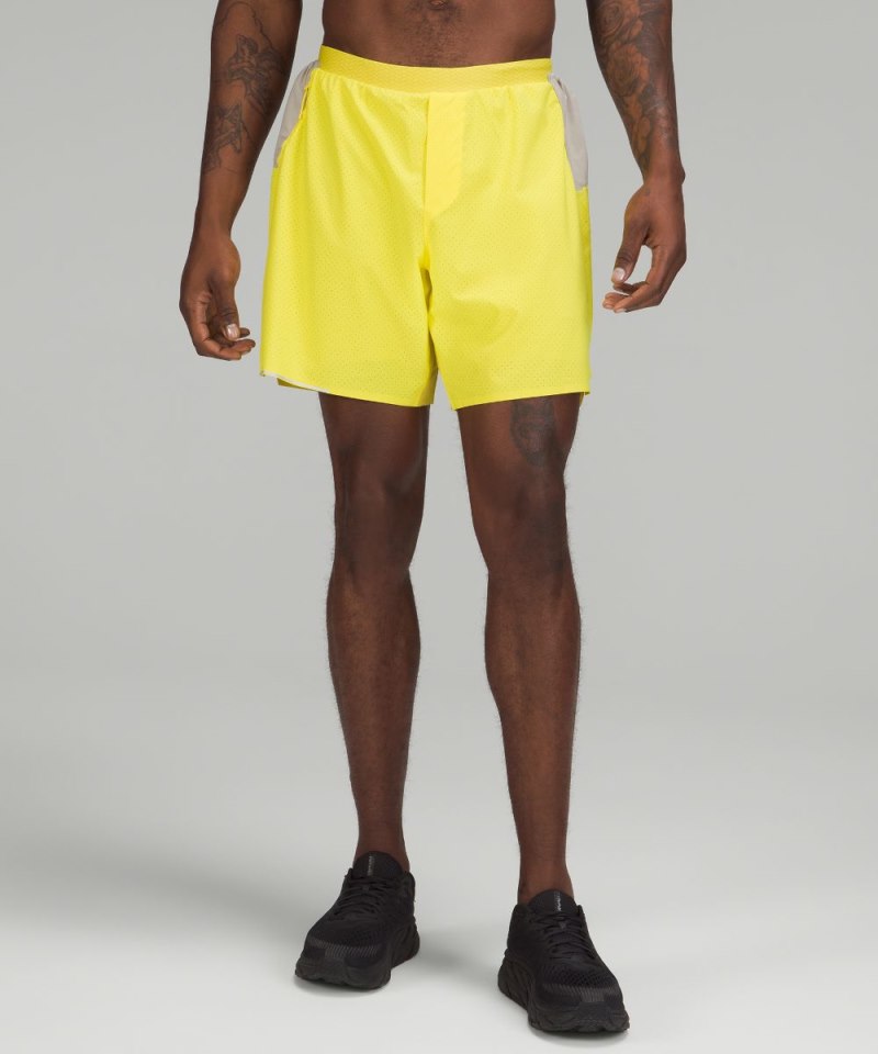 Lululemon Lightweight Trail Running Short 7" *Online Only Sonic Yellow / Raw Linen / Soleil Online Outlet Sale