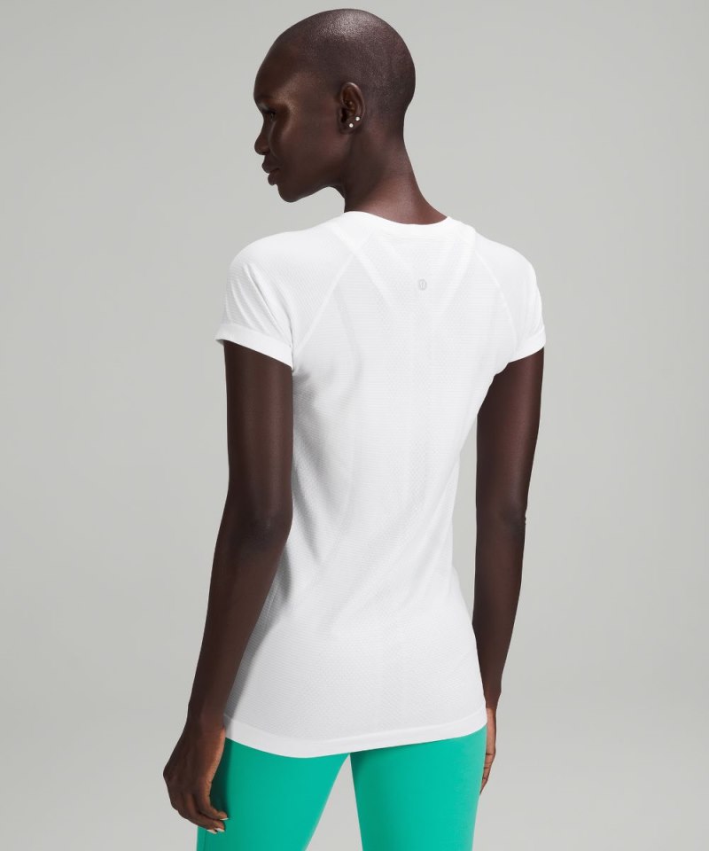 Lululemon Swiftly Tech Short-Sleeve Shirt 2.0 *Hip Length White / White Online Outlet Sale