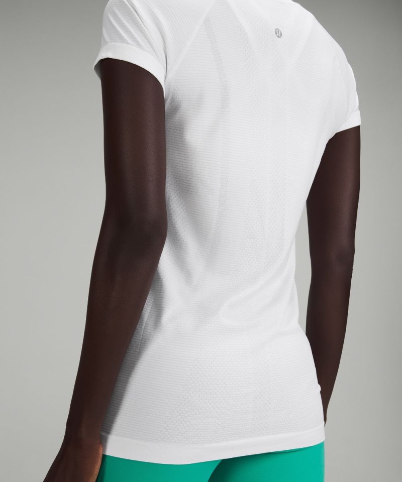 Lululemon Swiftly Tech Short-Sleeve Shirt 2.0 *Hip Length White / White Online Outlet Sale