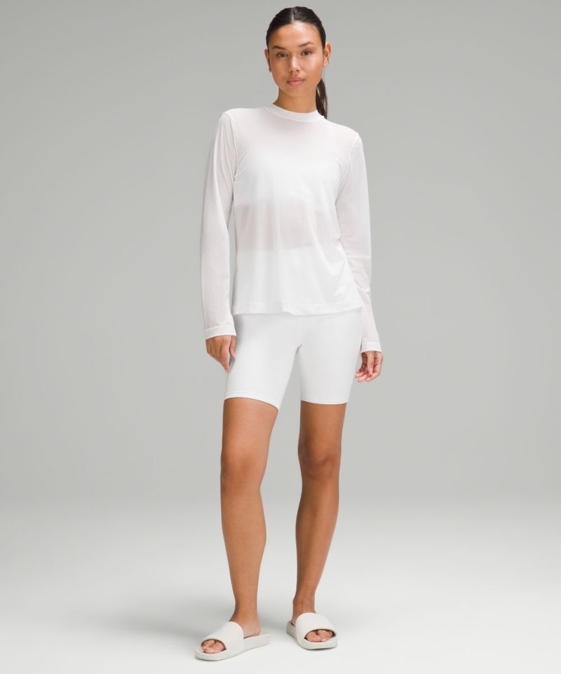 Lululemon Keyhole Mesh Long-Sleeve Shirt White Online Outlet Sale