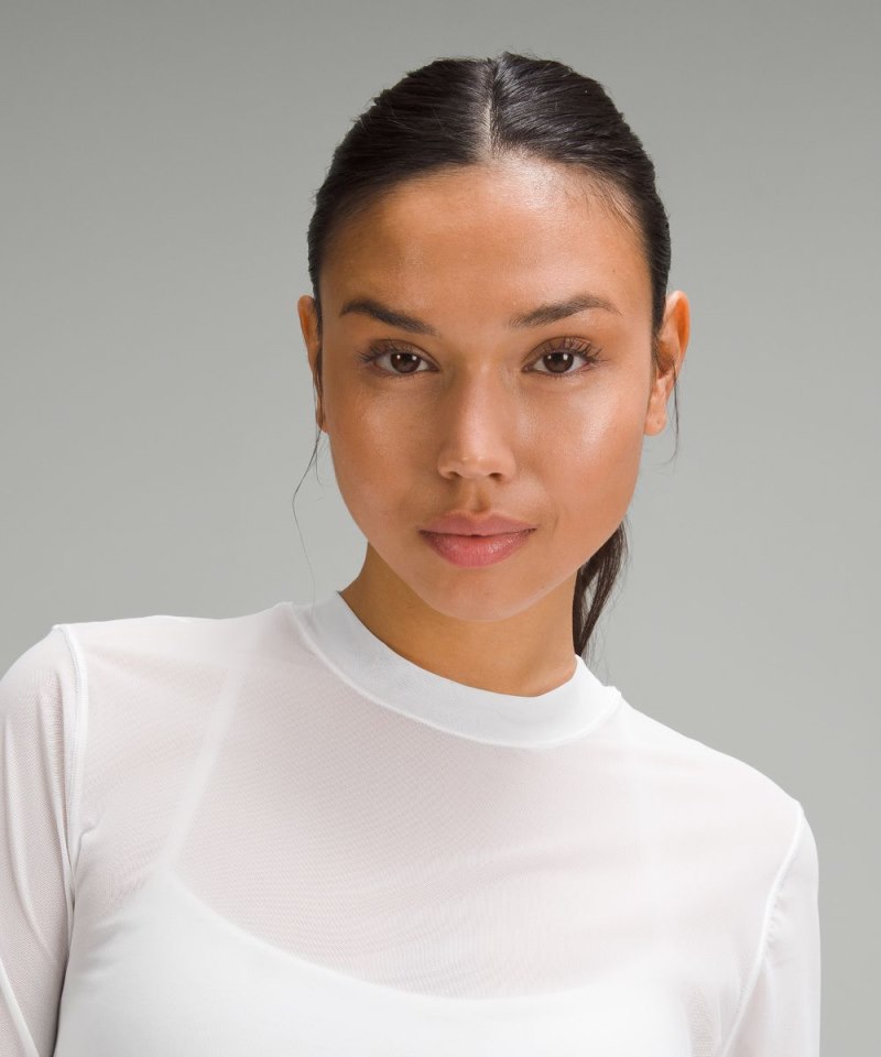 Lululemon Keyhole Mesh Long-Sleeve Shirt White Online Outlet Sale