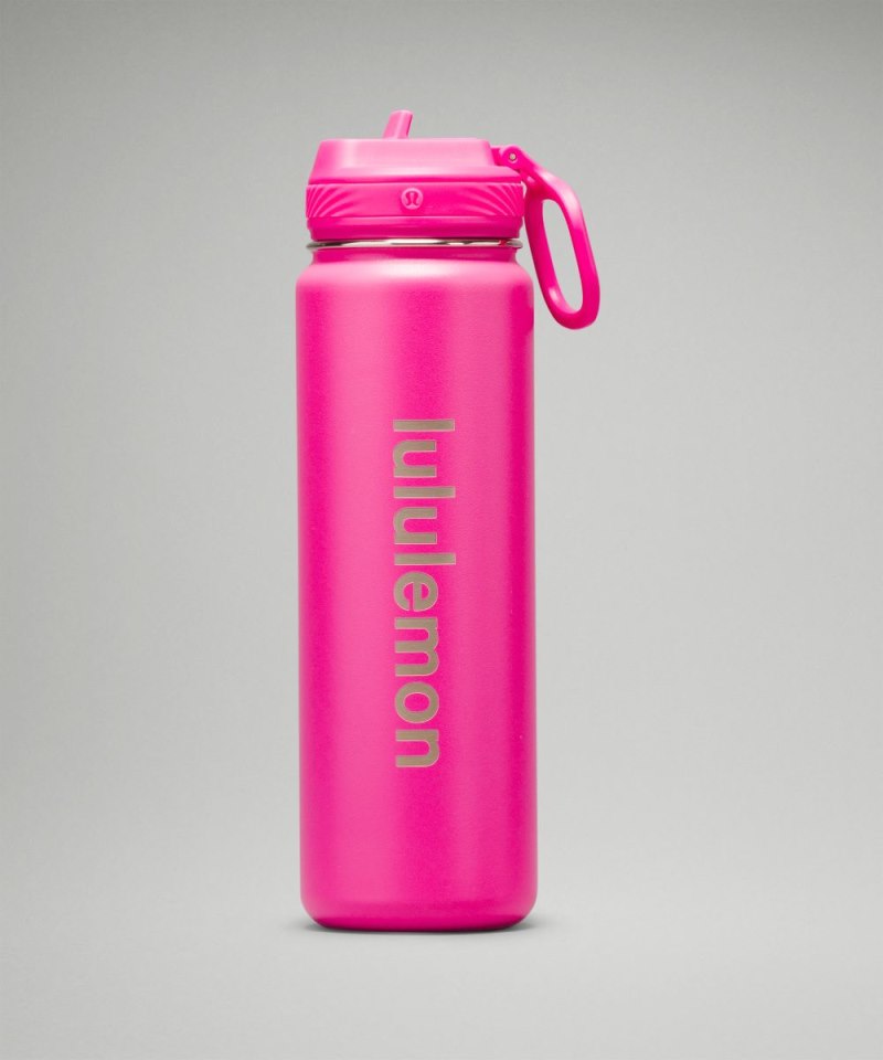 Lululemon Back to Life Sport Bottle 24oz *Straw Lid Sonic Pink Online Outlet Sale