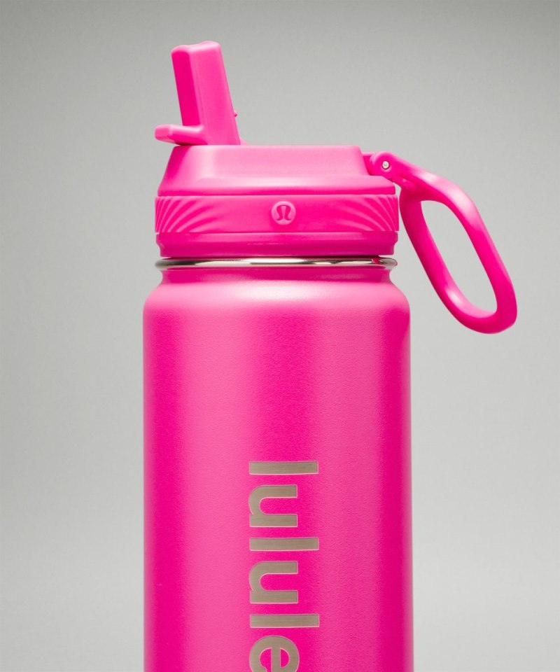 Lululemon Back to Life Sport Bottle 24oz *Straw Lid Sonic Pink Online Outlet Sale