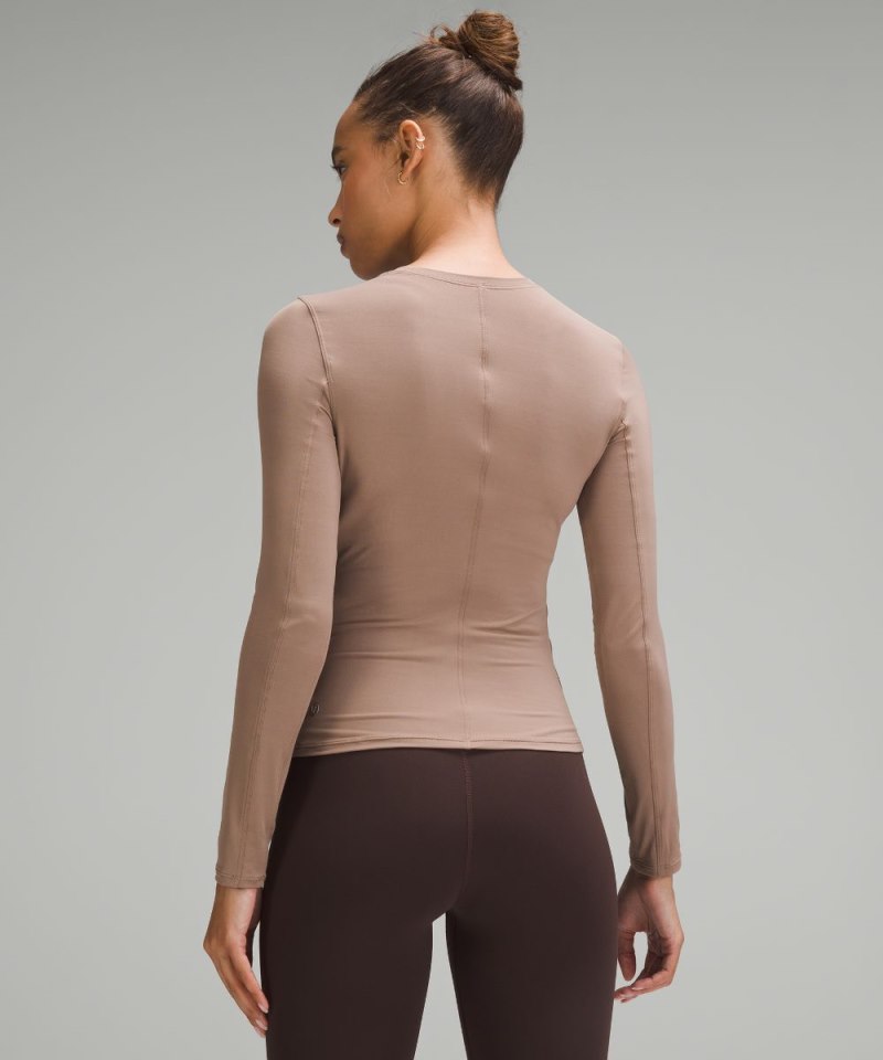 Lululemon Light SmoothCover Wrap-Front Long-Sleeve Shirt Taupetastic Online Outlet Sale