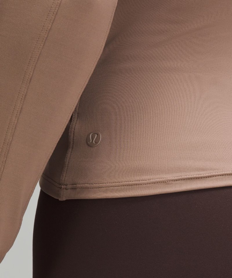 Lululemon Light SmoothCover Wrap-Front Long-Sleeve Shirt Taupetastic Online Outlet Sale