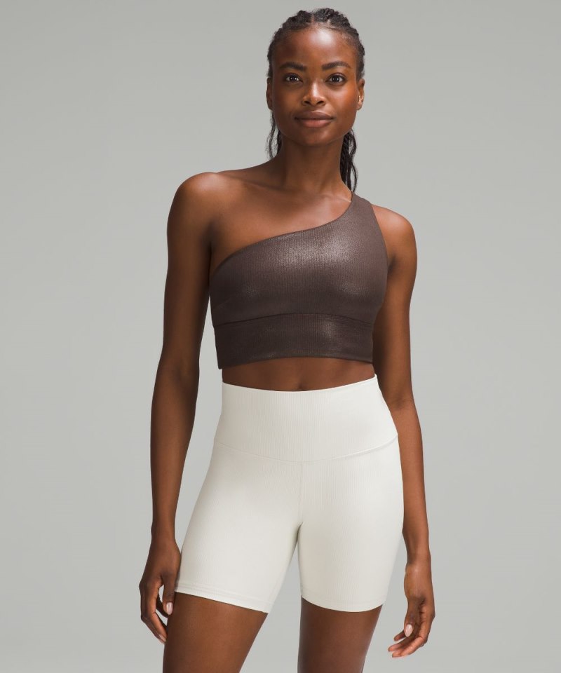Lululemon lululemon Align™ Asymmetrical Ribbed Bra *Light Support C / D Cup Shine Espresso (not available) Online Outlet Sale