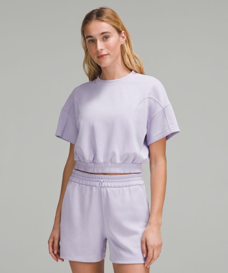 Lululemon Softstreme Gathered T-Shirt Lilac Ether Online Outlet Sale