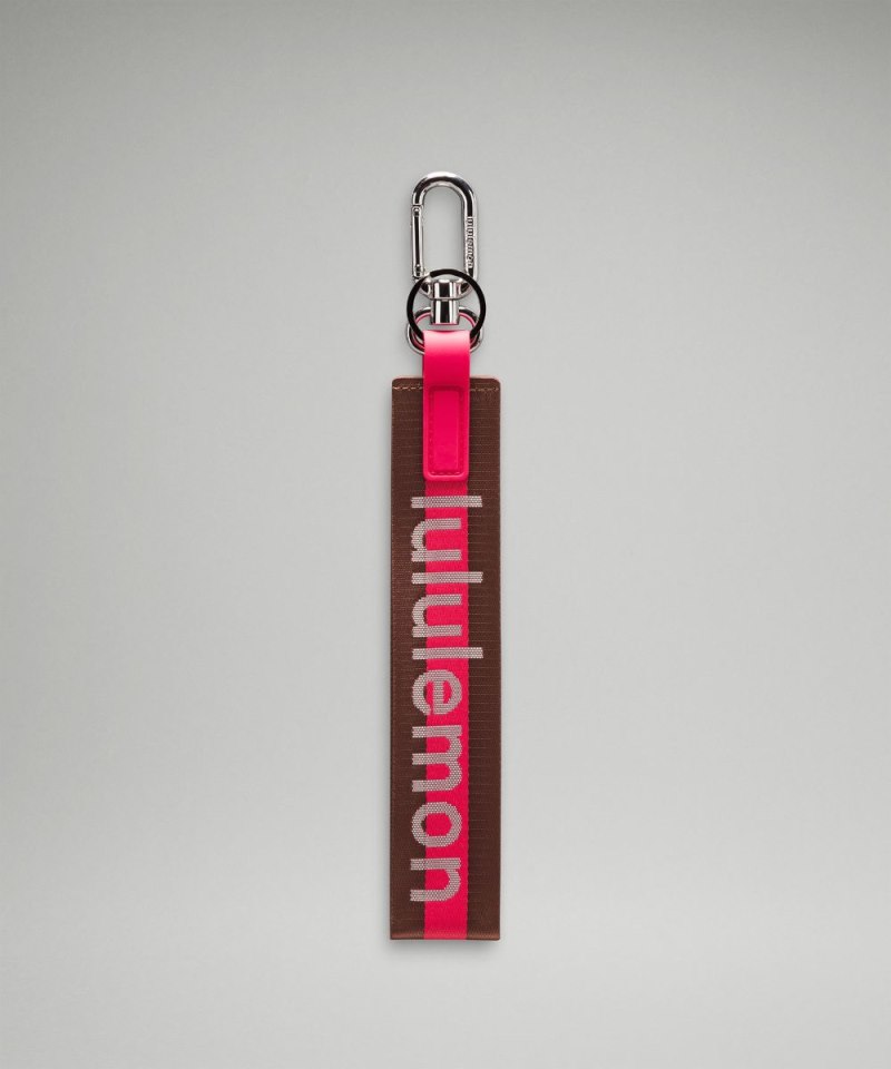 Lululemon Never Lost Keychain *Wordmark Ancient Copper / Glaze Pink / White Online Outlet Sale