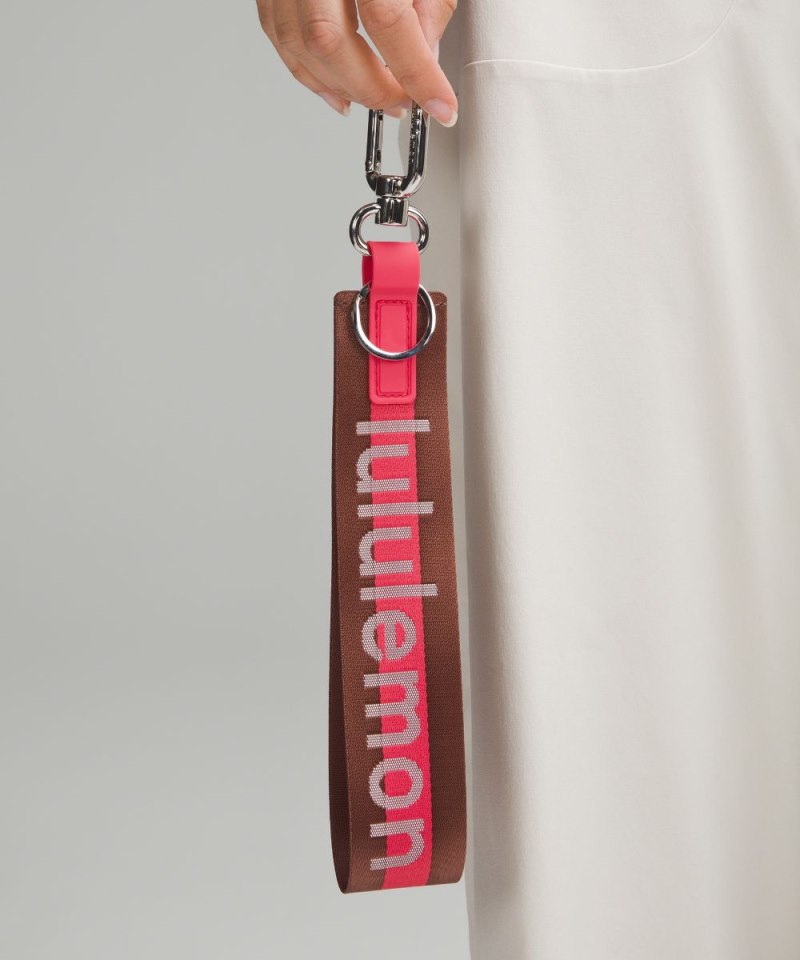 Lululemon Never Lost Keychain *Wordmark Ancient Copper / Glaze Pink / White Online Outlet Sale