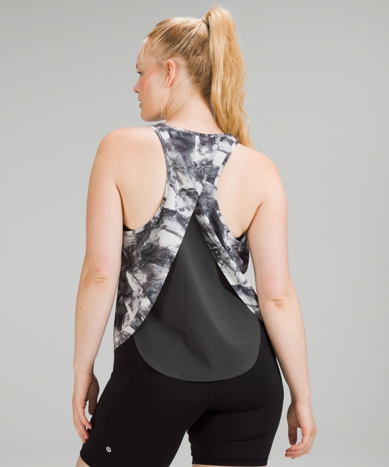 Lululemon Swift Ventilated Racerback Running Tank Top Take Flight Grey Multi Online Outlet Sale