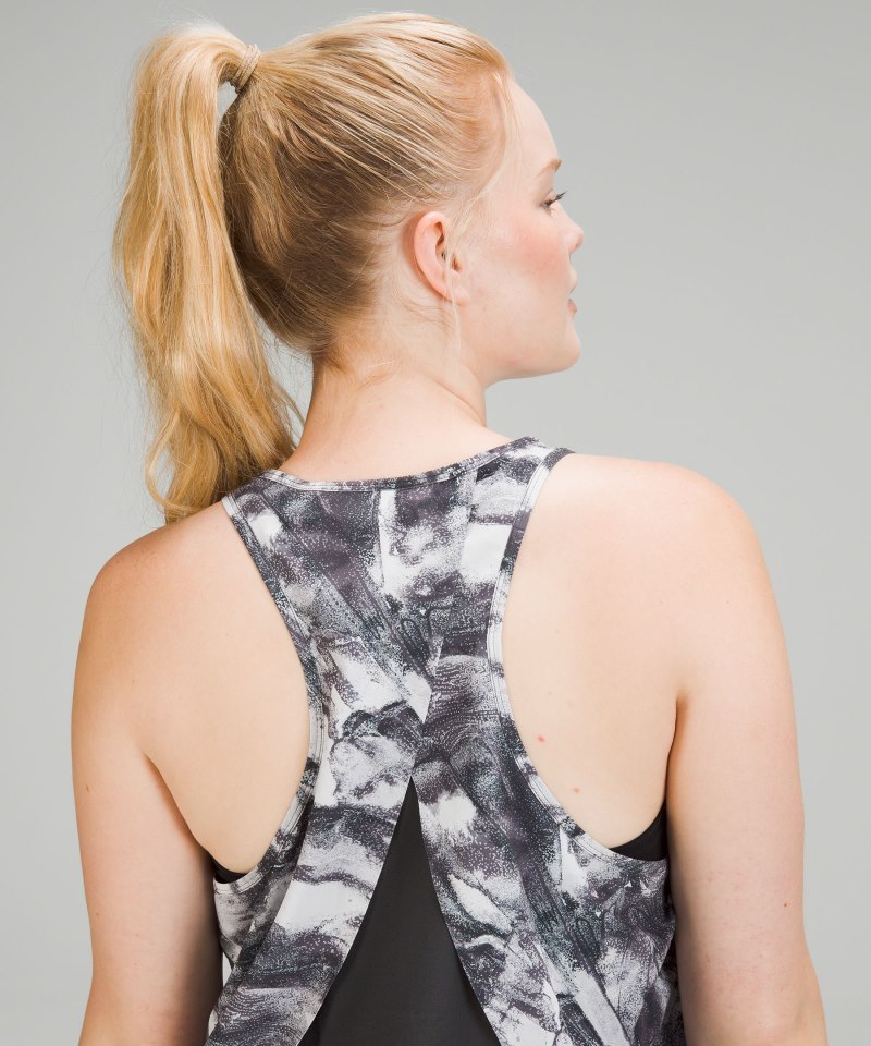 Lululemon Swift Ventilated Racerback Running Tank Top Take Flight Grey Multi Online Outlet Sale