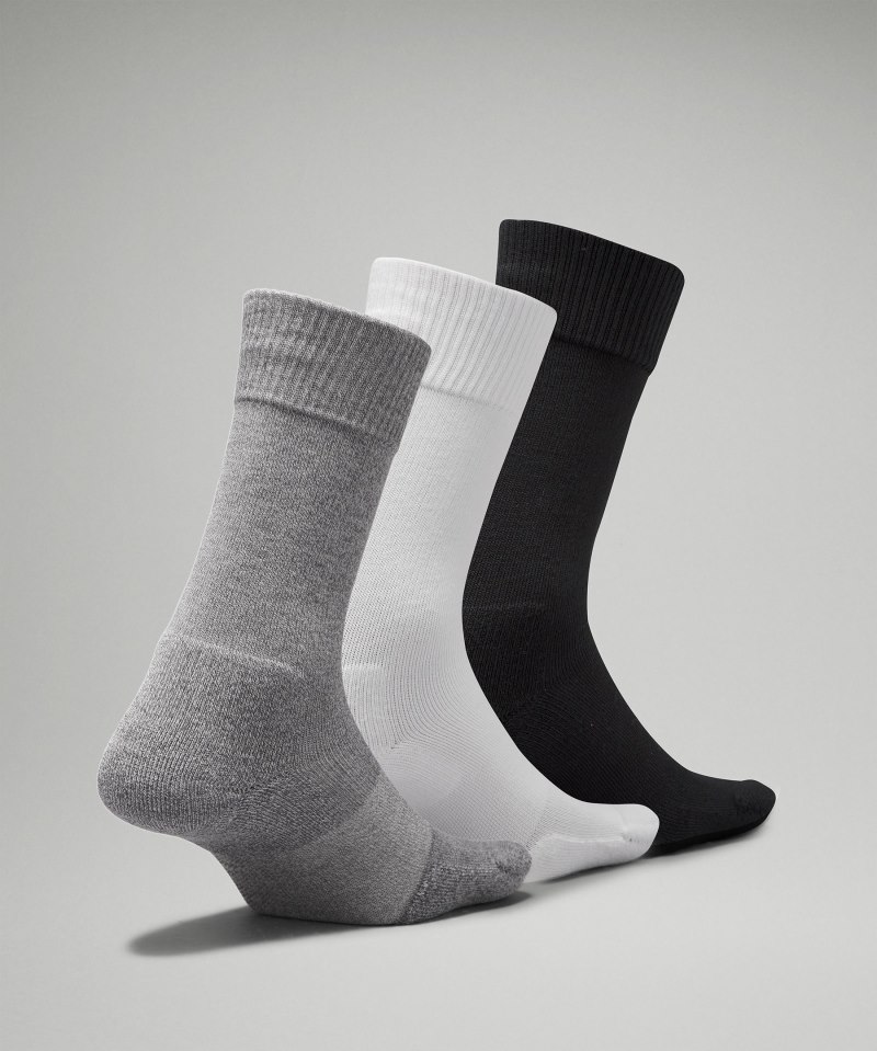Lululemon Women's Daily Stride Comfort Crew Socks *3 Pack White / Heather Grey / Black Online Outlet Sale