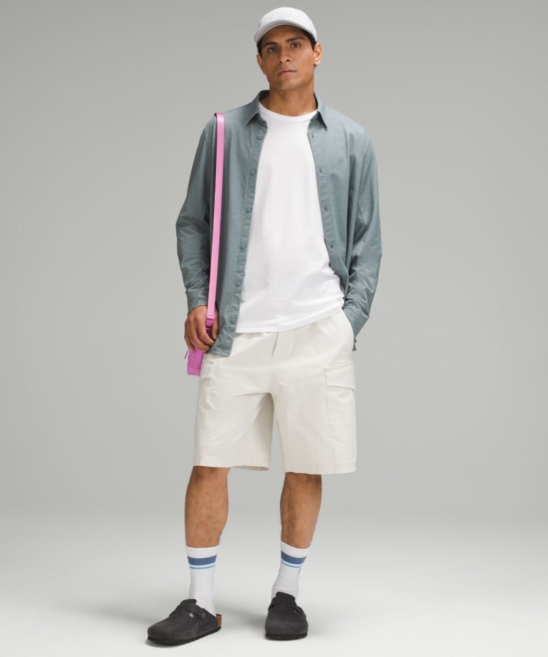 Lululemon Commission Long-Sleeve Shirt Enzyme Dye Belgian Blue Online Outlet Sale