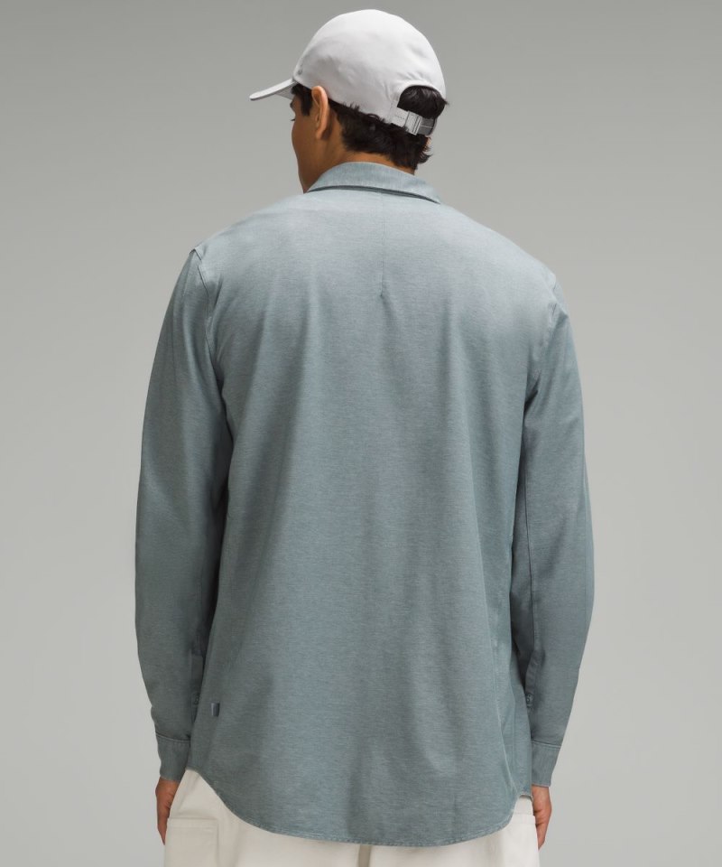 Lululemon Commission Long-Sleeve Shirt Enzyme Dye Belgian Blue Online Outlet Sale