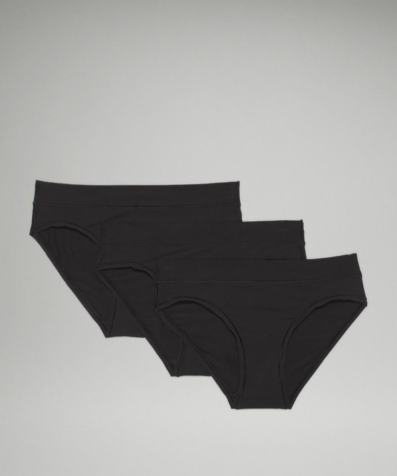 Lululemon UnderEase Mid-Rise Bikini Underwear *3 Pack Black Online Outlet Sale
