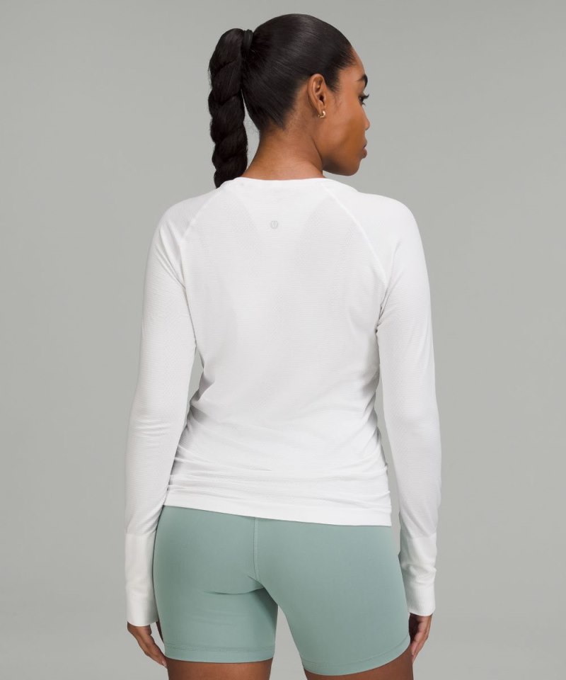 Lululemon Swiftly Tech Long-Sleeve Shirt 2.0 *Hip Length White / White Online Outlet Sale