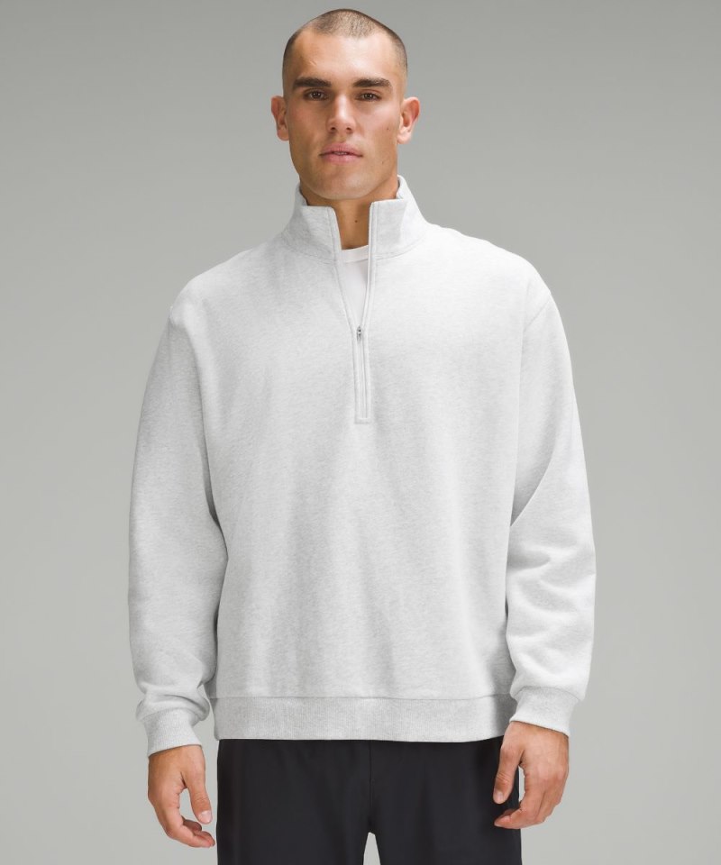 Lululemon Steady State Half Zip Heathered Core Ultra Light Grey Online Outlet Sale
